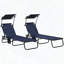 Ensemble 2 pièces de chaise longue pliante avec abat-jour et inclinable à 5 niveaux-963162363