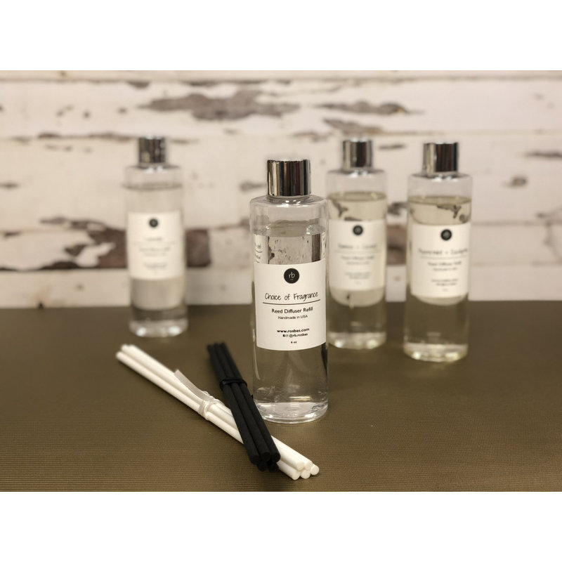 Ensemble de recharge pour diffuseur de roseaux parfumée Fraser - 6 oz, 5 bâtons blancs, parfum de maison durable, Blanc