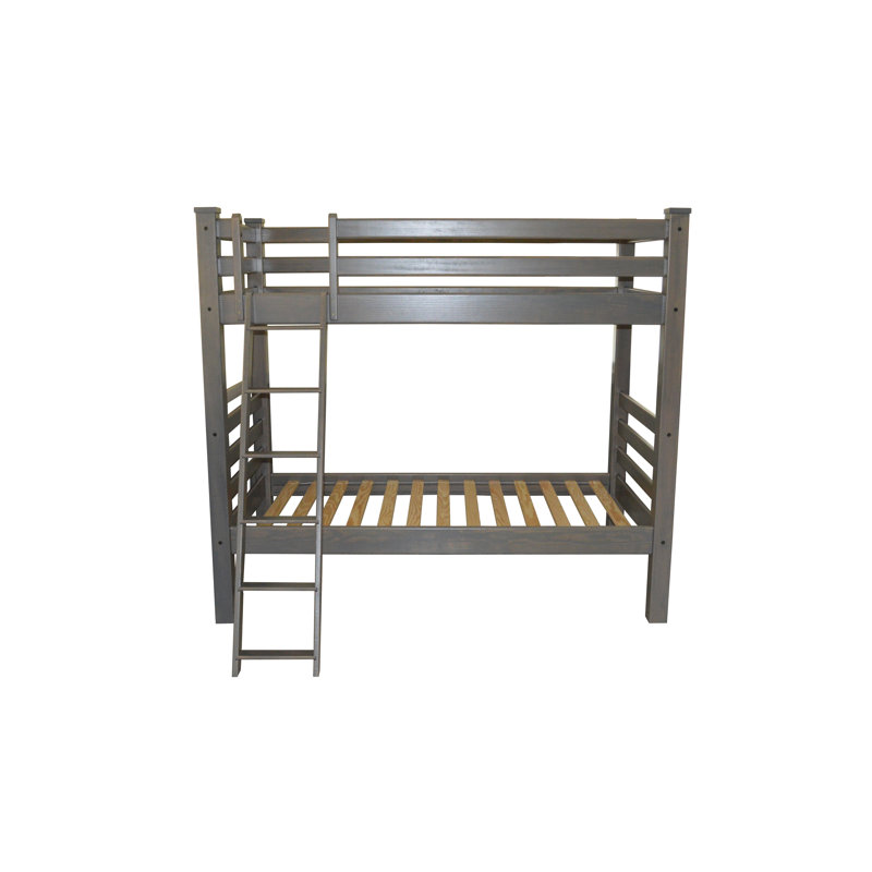 Lit standard en bois massif Jahvon, Simple, Gris