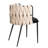Waterfall Modern Rectangular Marble Dining Table Set with Sculptural Base and 8 Woven Chairs – 9-Piece Contemporary Dining Room Set-88968154