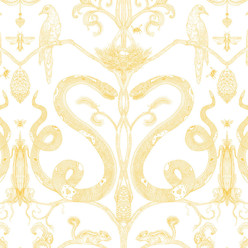Snake Party, Gold/White, Non-Woven