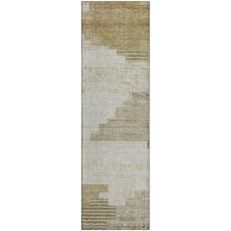 Premium Machine Washable Ashington AMF1829 Geometric Rug, Runner 2'3" x 7'6"