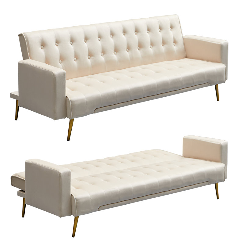 Canapé-lit convertible Modern, Velours beige