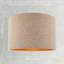 20cm H Linen Drum Lamp Shade ( No Direct Attachment Method ) in Brown