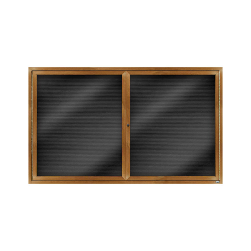 Panneau de lettres mural fermé en aluminium, Bois de chêne, Deux, H 36 po x l 60 po