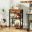 Kitchen Bakers Rack with Drawers, 3-Tier Microwave Oven Stand with Storage, Coffee Bar Table with Wheels-1158505007