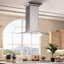 36" 400 CFM Convertible Island Range Hood in Brushed Stainless Steel