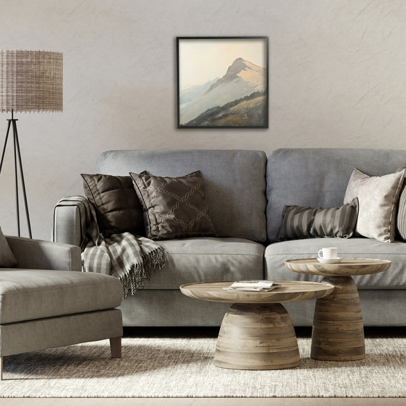 Giclée encadrée, paysage par Mountain Vista Cliff, par Petal Prints Design, Giclée encadrée noir minuit, H 12 po x l 12 po