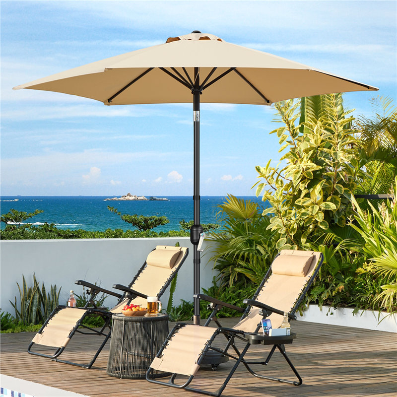 Charlean 269cm Tilt Parasol, Tan