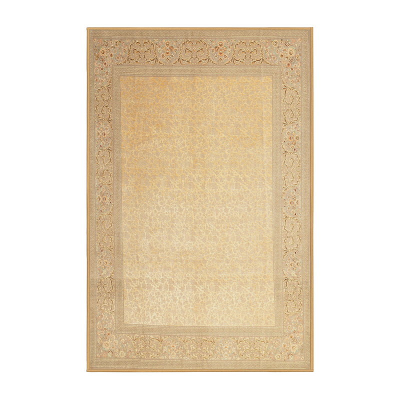 Tapis de zone crème contemporaine, Rectangle 5 pi x 7 pi