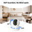Caméra de sécurité intérieure 1 080 P avec WiFi 2,4 G / 5 G, vision nocturne en couleur, audio bidirectionnel, suivi de mouvement