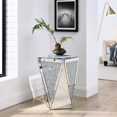 Bureau et chaise miroir, autoportants, pour bureau, table d'appoint carrée de 35 x 35 x 58 cm, piètement, finition laquée, pouces