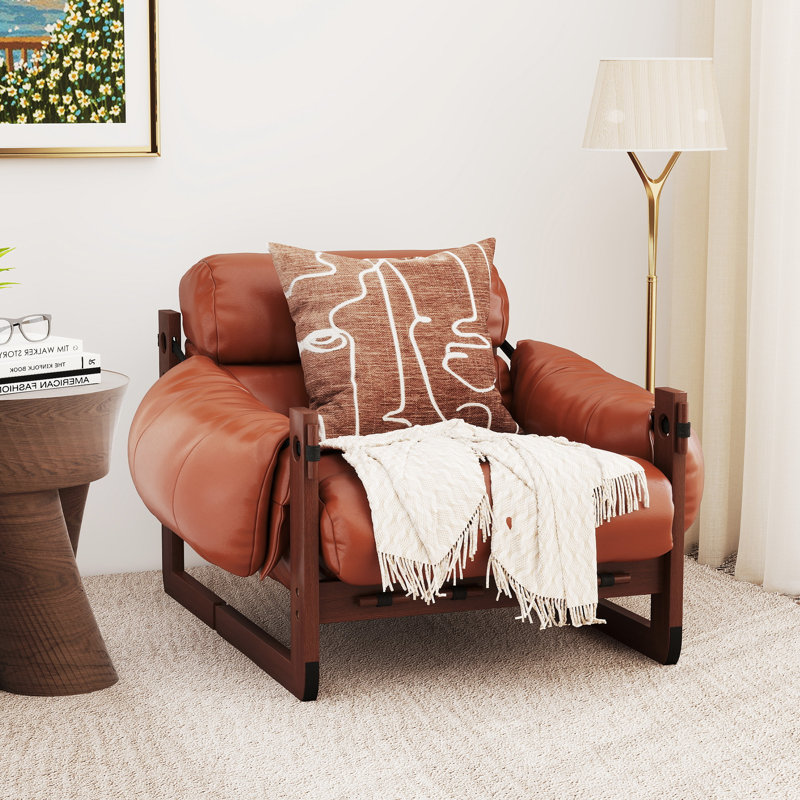 Fauteuil inclinable en cuir 27,6 po avec rembourrage doux