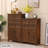 Coffee Solid + Manufactured Wood Rectangular Console Table-460184141-460184140