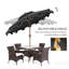 Parasol de patio 9 'avec inclinaison et manivelle - Auvent double couche pour l'extérieur pour terrasse de jardin Système de bouton-poussoir gris foncé Jardins, terrasses, piscines