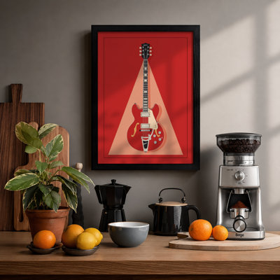 Iconic Guitar Mid-Century - Framed Print