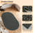 Oval Rug 3x5 Washable Small Printed Braided Accent Rug, Foldable Thin Modern Indoor Mat, Non-Slip Contemporary Floor Carpet for Bedside, Entryway, Foyer, Bathroom, Black-1201162360