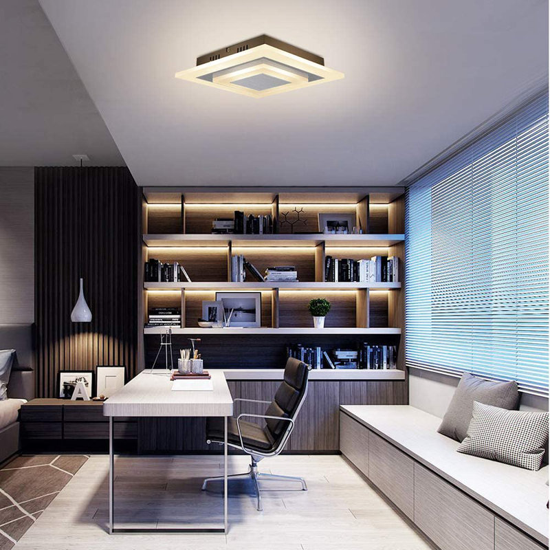 1-Light LED Semi Flush Mount, 10cm H x 30cm W x 30cm D