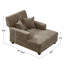 Chaise longue rembourrée en tissu 39,76 po-1984748420