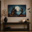 «Haunted House and Treehouse with Pumpkins Under Halloween», art mural sur toile-1064745780