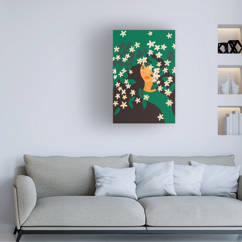 Art sur toile, bolognaise, jasminum, H 12 po x l 19 po