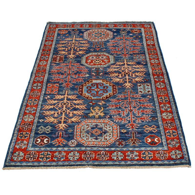 Tapis bleu marine et rouge 3 x 5