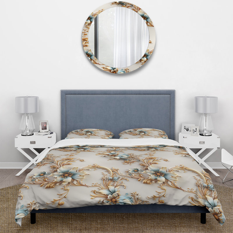 Literie rétro à motif victorien I, Housse de couette pour très grand lit et 2 très