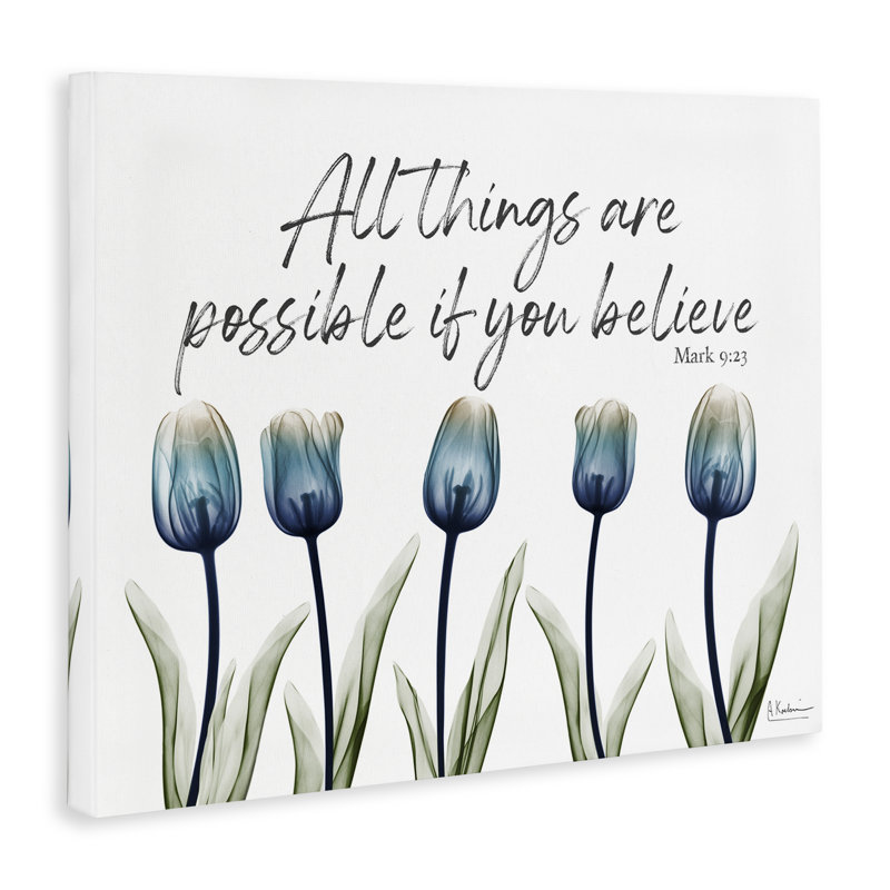 «All Things possible Tulips», art mural sur toile par Albert Koetsier, H 16 po x l 20 po