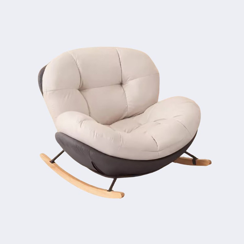 Chaise berçante Nordic Snail, Gris / Blanc cassé