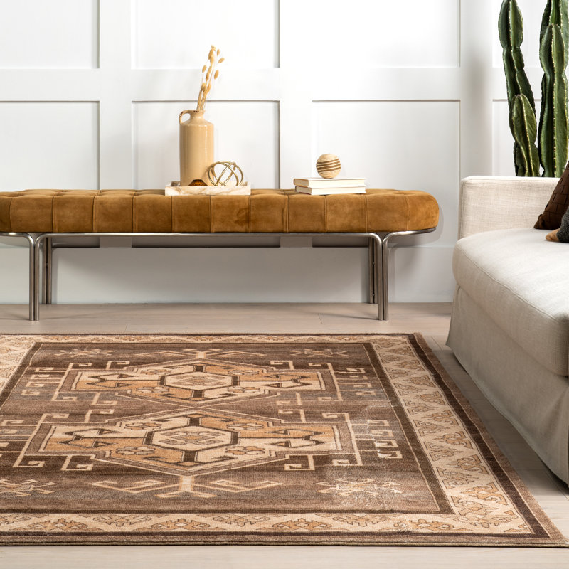 Tapis lavable à la machine Peony, Rectangle de 5 pi x 8 pi