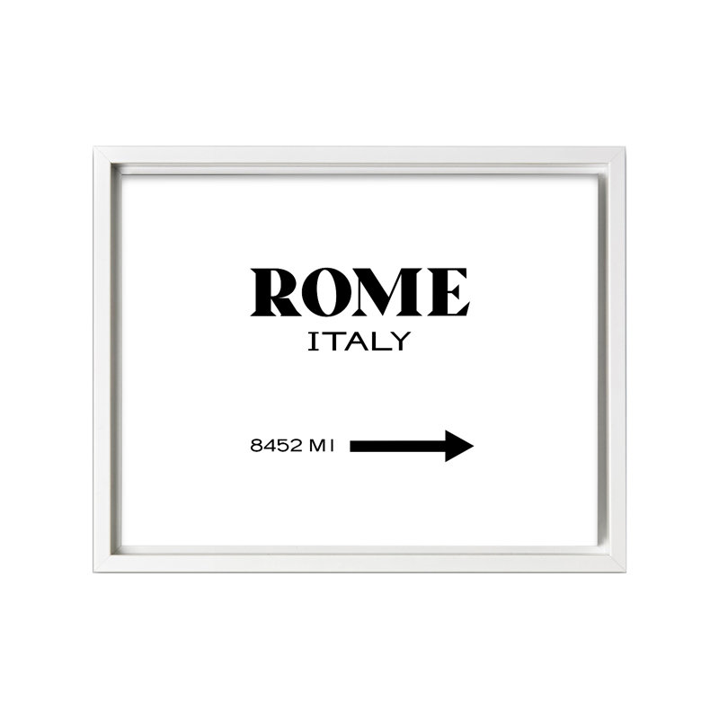 Signe de Rome, Italie, 24"H x 32"W, Canvas, White Framed