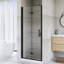 Porte de douche pliante en cadre 34 po x 72 po au fini noir mat