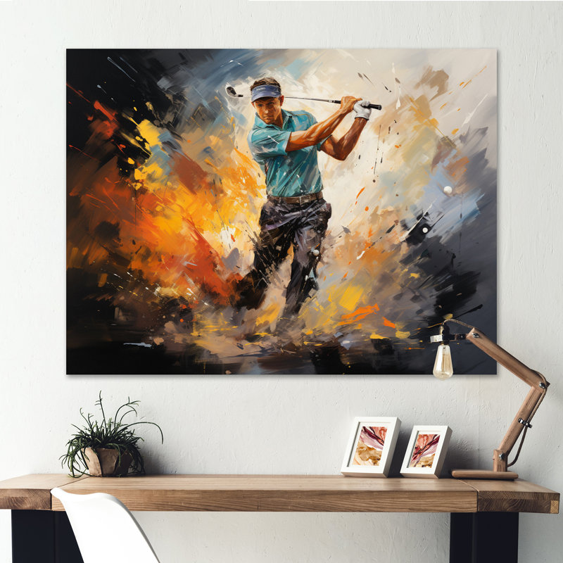 Golf Dynamic Drives II - Sports Wall Art Living Room, H 30 po x l 40 po x P 1,5 po, Toile tendue