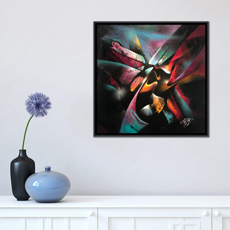 «Bird of Paradise», reproduction sur toile, H 18 po x l 18 po x P 1,5 po, Toile avec cadre noir, Pas de tapis