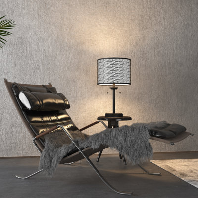 Inlight 23" High Double Shade Pull Chain Modern Table Lamp, Bulb Not Included, IN-0807-2-BK