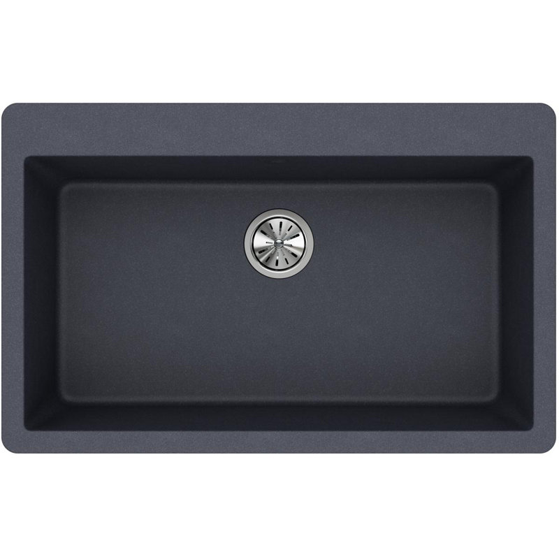 Quartz Classic 33" x 20-7/8" x 9-7/16" Drop-in Mount Kitchen Sink, Dusk Gray