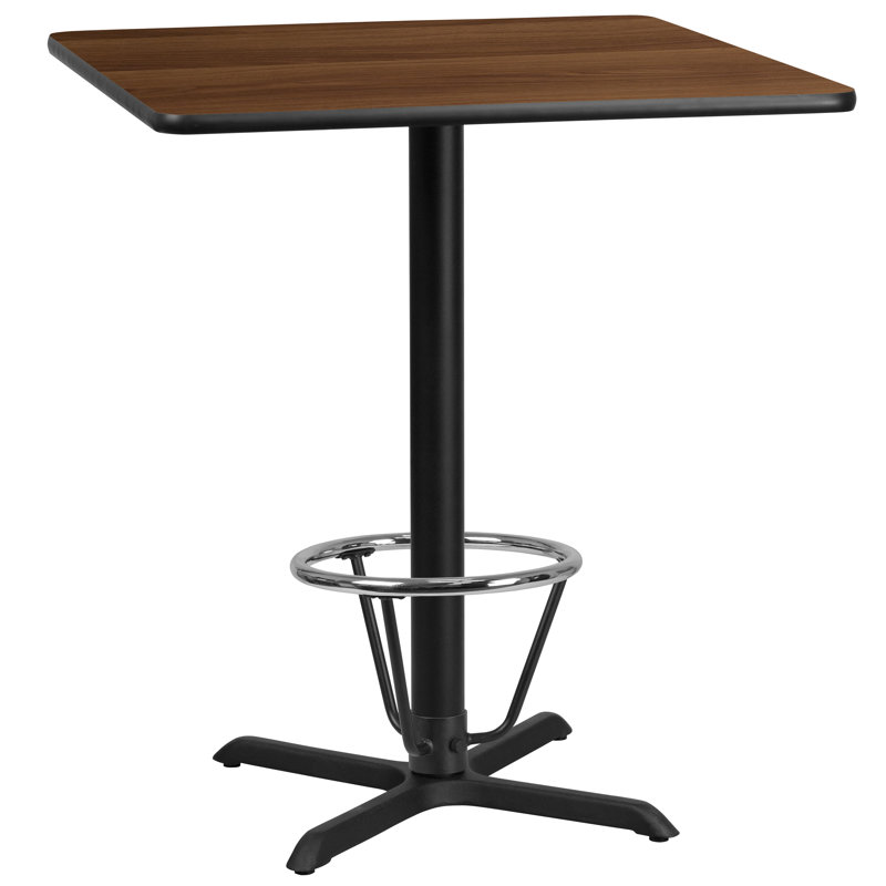 Plateau de table carré en stratifié 24 po Basler, H 43,125 po x l 36 po x P 36 po, Noyer