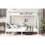 Lit superposé en métal simple TG au-dessus d'un grand lit pour adultes, fonctionnalité d'espace, fonctionnement silencieux, construction solide, revêtement, espace sous rangement, échelles des deux côtés, option renfort blanc, sommeil, construction solide,