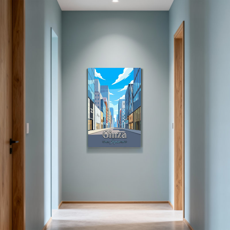 Paysages et paysages urbains avec de grands bâtiments et un ciel bleu, H 18 po x l 12 po