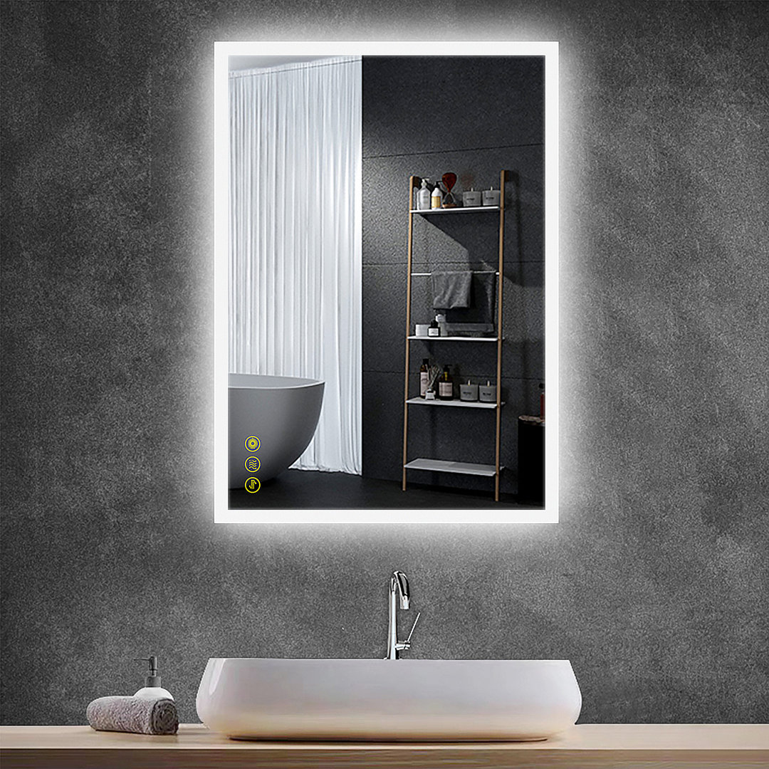 Captolia LED Bathroom Mirror Backlight Mirror Touch Dimmable Wall Mount Anti-fog Smart Mirror Wrought Studio™ 
