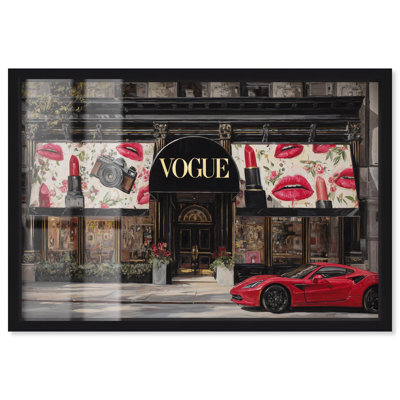 «Maquillage Storefront Shadowbox Print Glam» par Art Remedy, cadre noir, 16 x 11