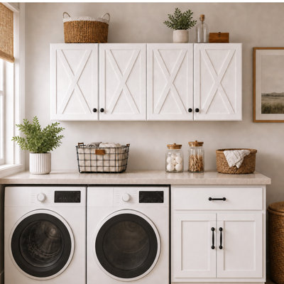 Armoire murale à porte de grange - l 48 po x H 19 po, rangement mural polyvalent pour la cuisine, la buanderie et la salle de bain