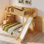 Lit superposé avec escalier de rangement, tablette, glissade et garde-robe-35275596