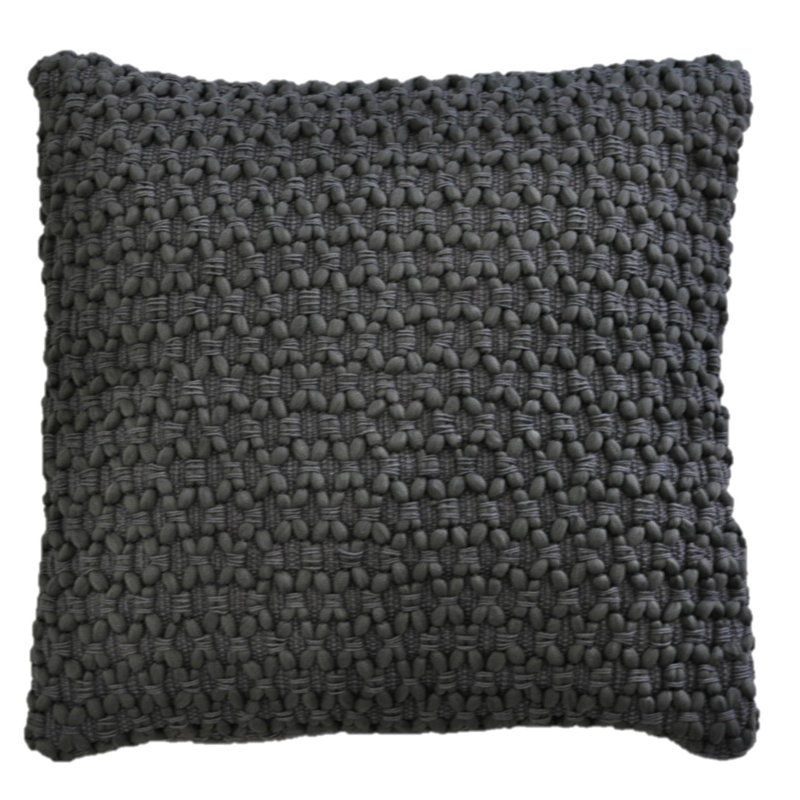 Housse de coussin diamant tressé carré, Gris