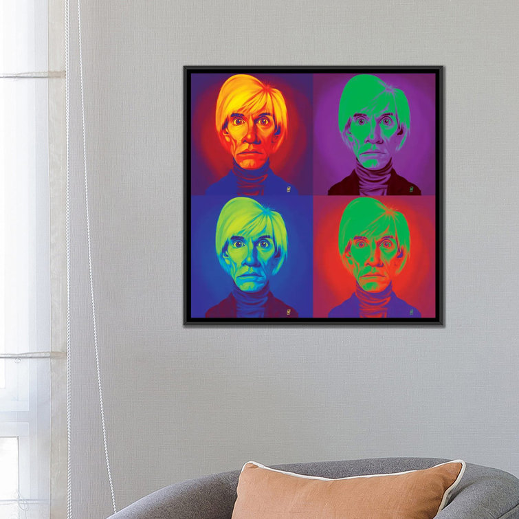 East Urban Home 'Andy Warhol on Andy Warhol' Graphic Art Print on Wrapped Canvas Size: 12 H x 12 W x 1.5 D