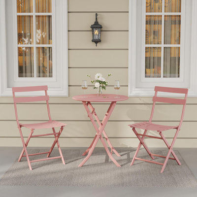 Ensemble bistro d'extérieur 3 pièces, ensemble de table basse et chaises pliantes et imperméables