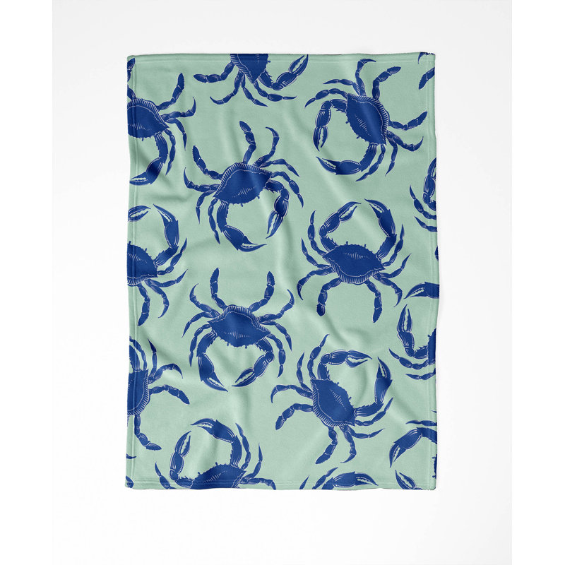 Couverture en velours de coton vison Crabby, L 60 po x l 50 po, Comme neuf