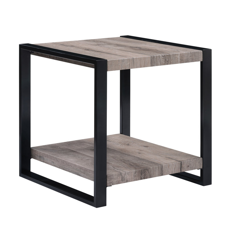 Charmante table de bout rustique avec rangement pour le rehaussement du salon