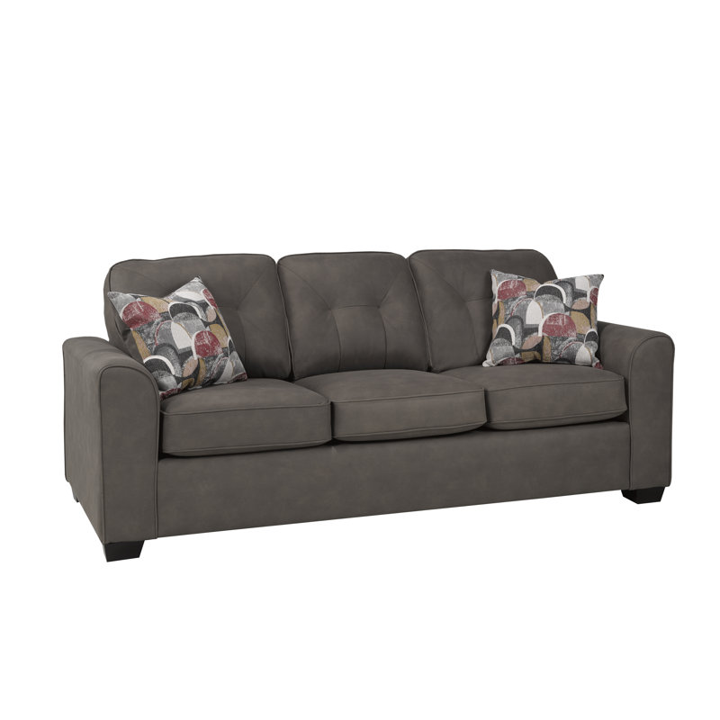 Canapé et causeuse rembourrés en tissu CALA, Polyester moka