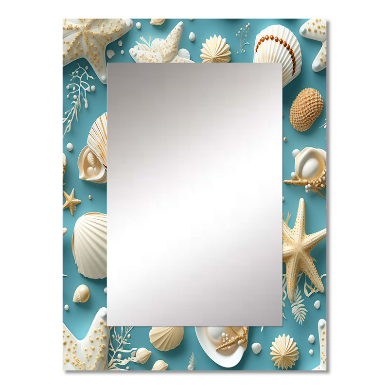 Hedva - Coastal Rectangular Wall Mirror, 32 po x 24 po